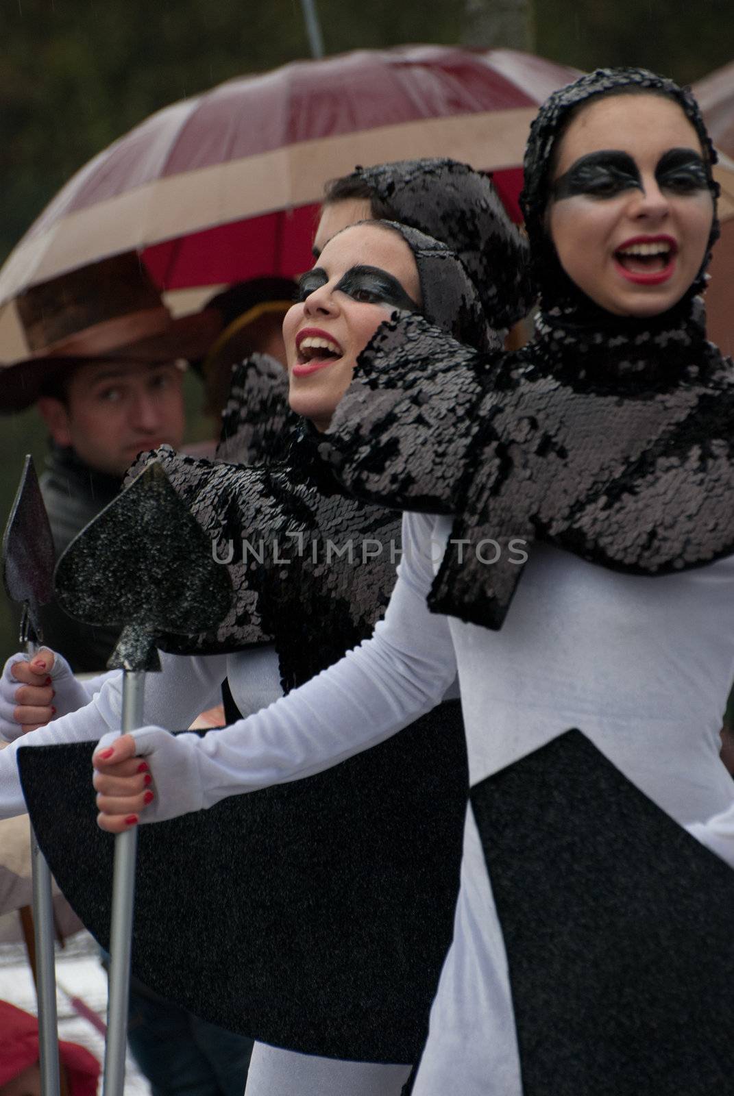 OVAR, PORTUGAL - MARCH 8: Group 'Bailarinos'  during the Carnival Parade on March 8, 2011 in Ovar, Portugal.