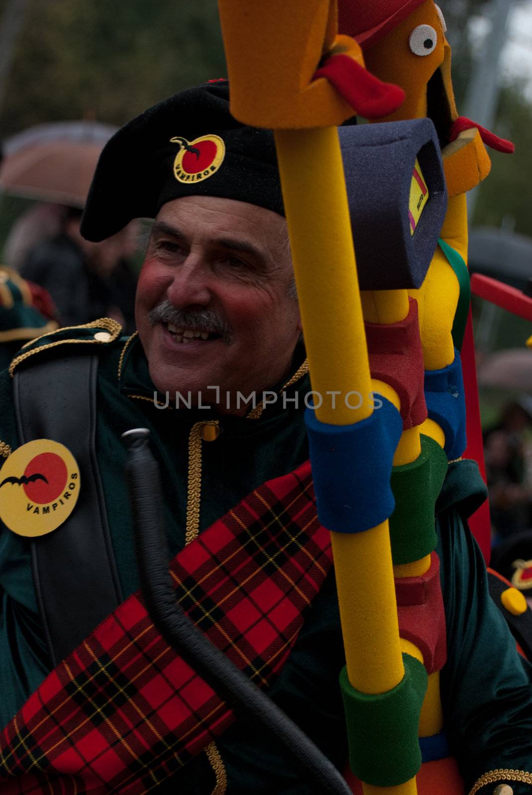 OVAR, PORTUGAL - MARCH 8: Group 'Vampiros'  during the Carnival Parade on March 8, 2011 in Ovar, Portugal.