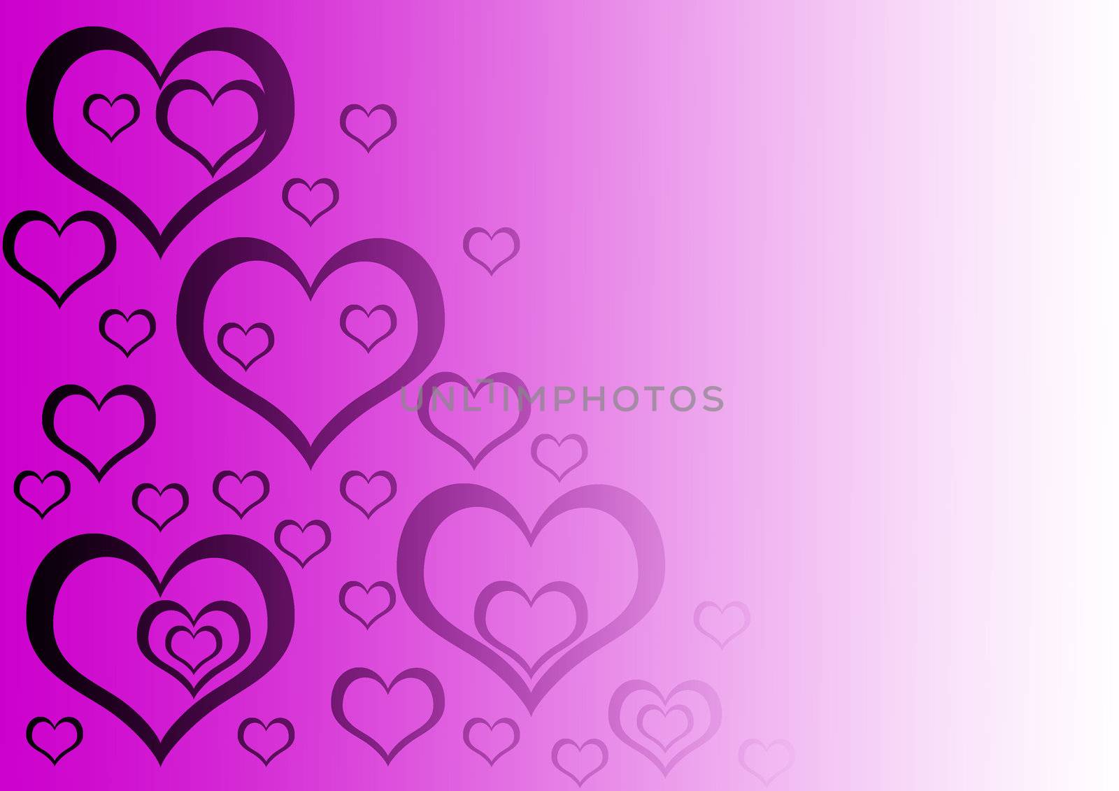 gradient background with purple hearts on it