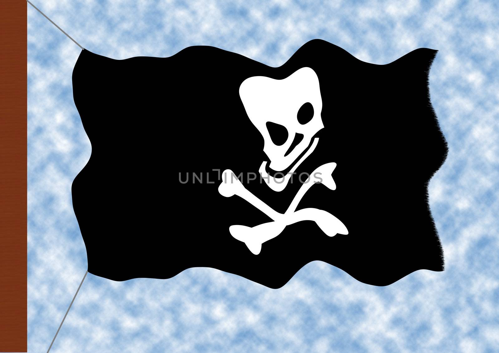 a flag with a white skull on the black background - the blackjack