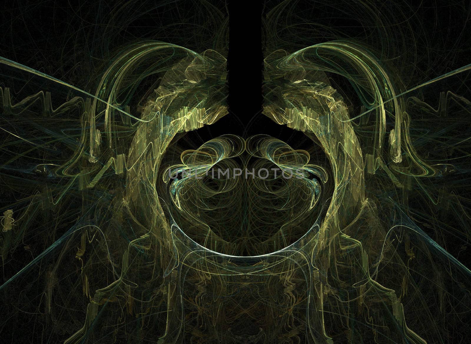 abstract bilateral flame on the black background