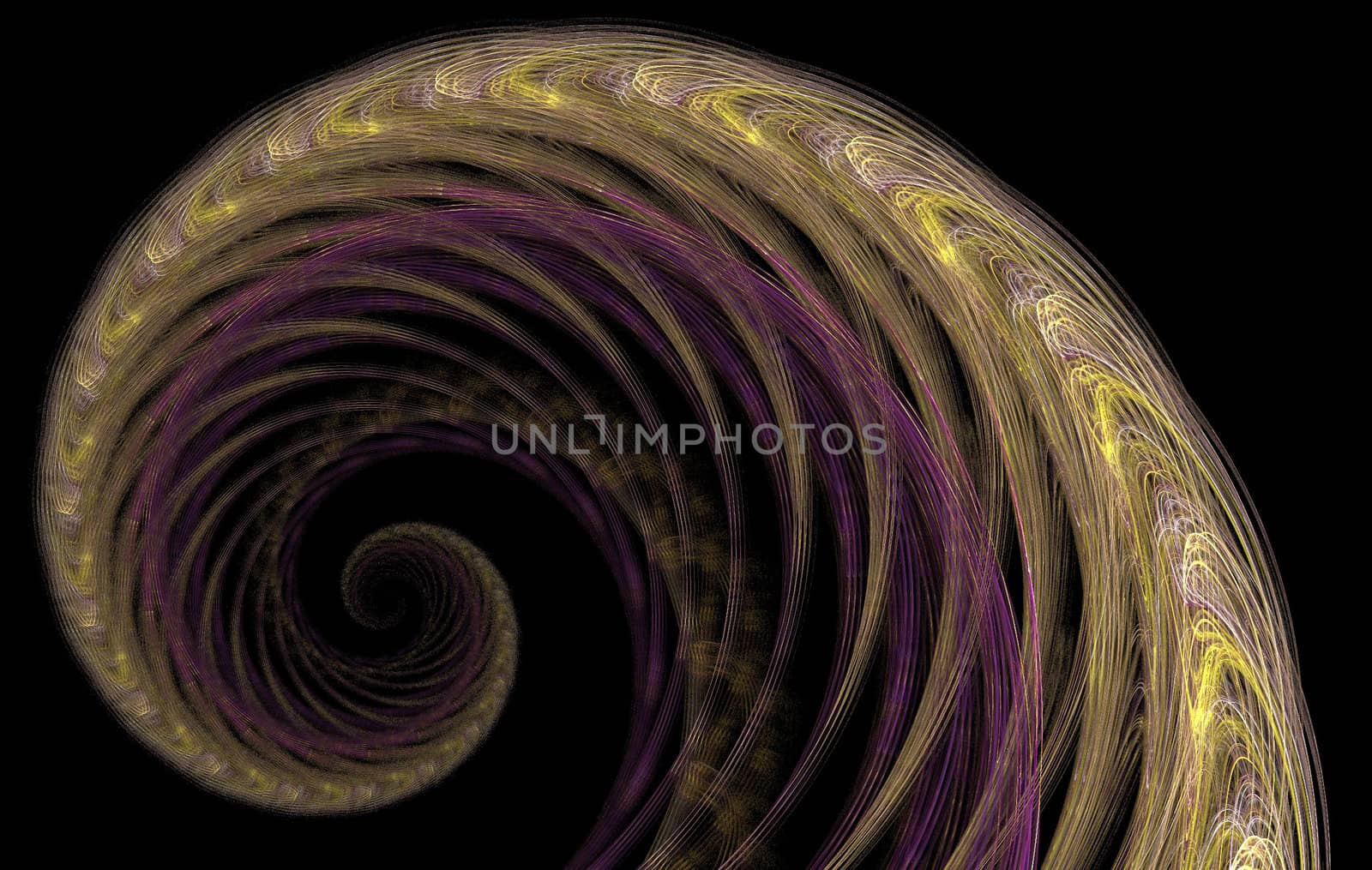 abstract loop-shaped flame on the black background