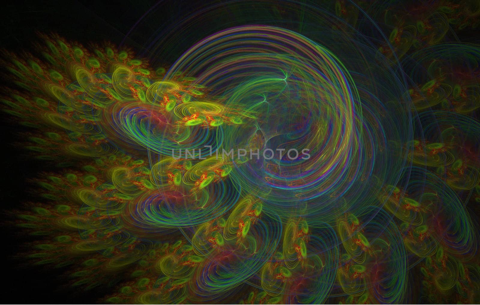 abstract colorful flame on the black background