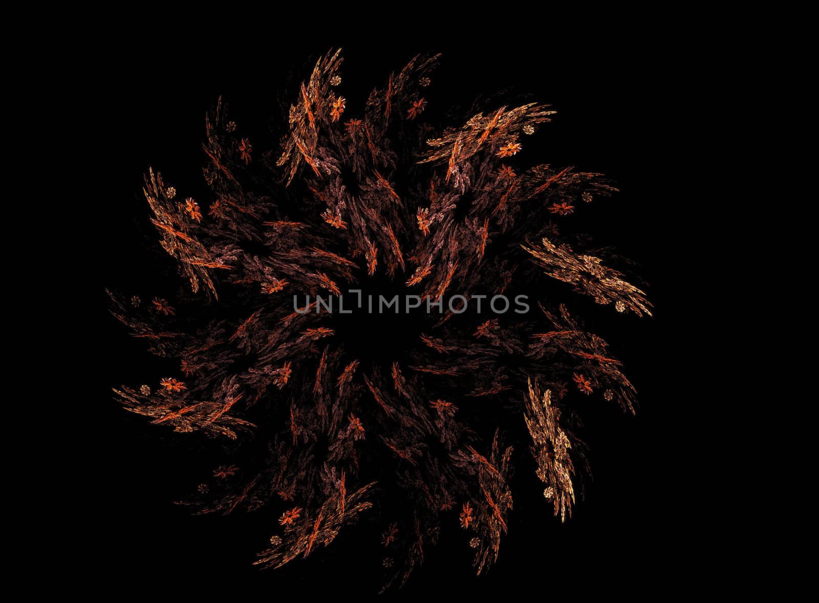 abstract spiral flame on the black background