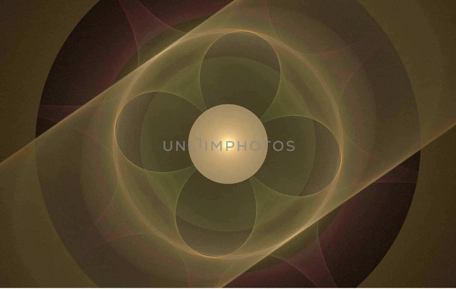 abstract flower-shaped tubular flame on the circular background