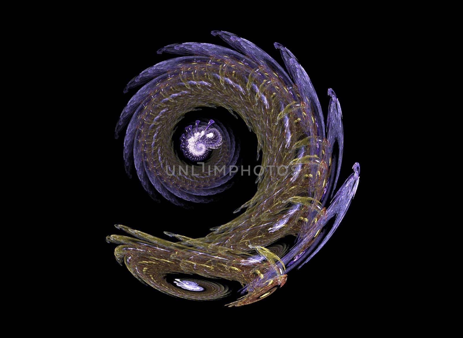 abstract spiral flame on the black background