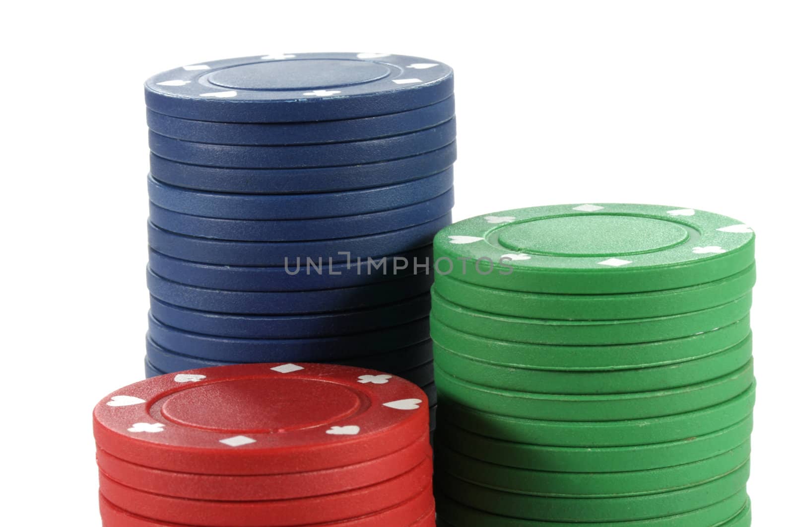 Stacked poker casino chips by TVR