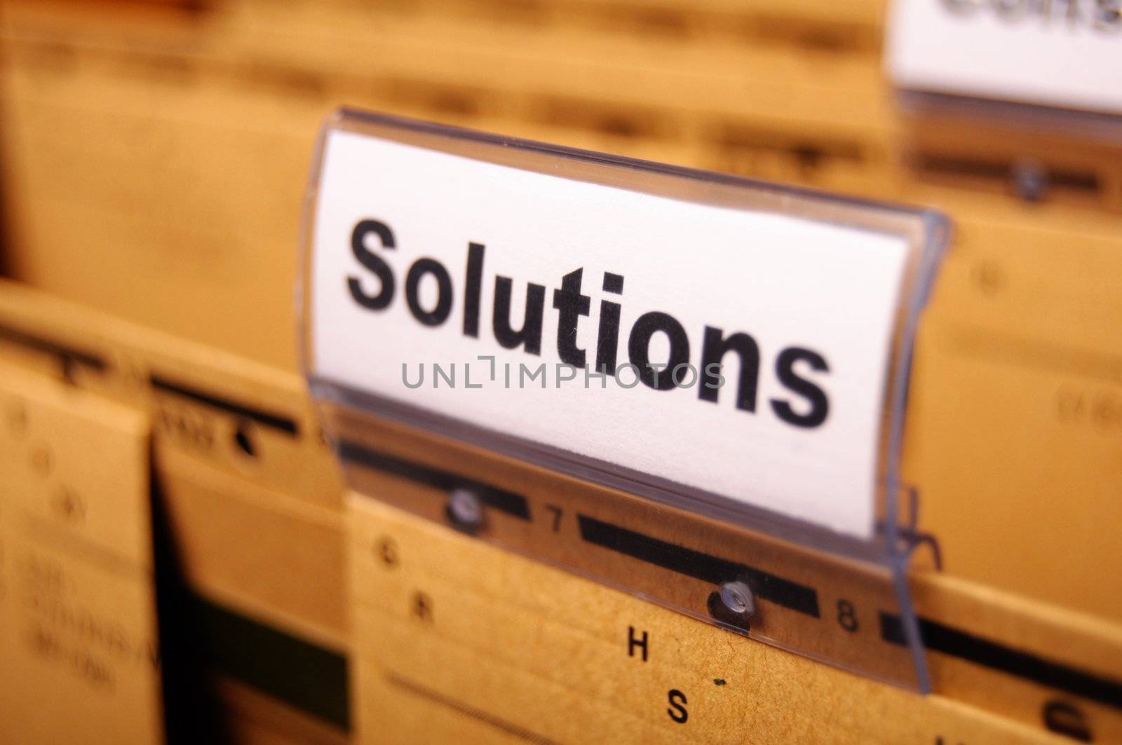solution word on business folder showing solving a problem concept
