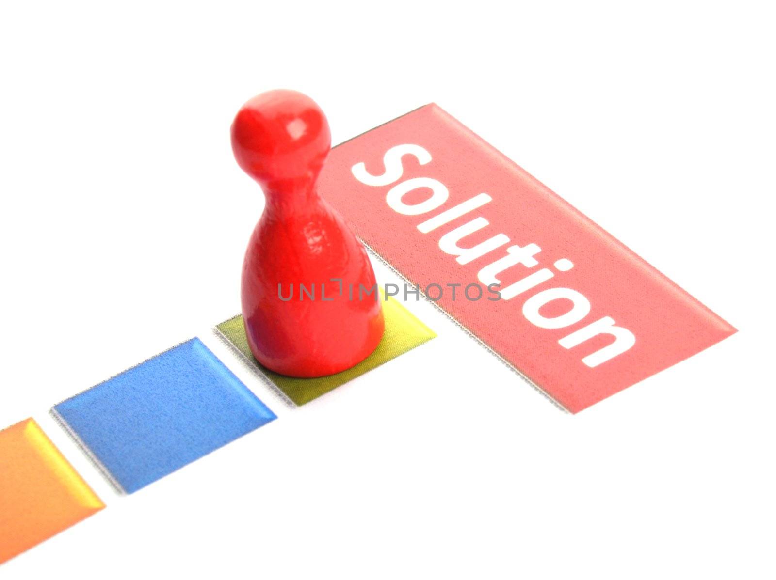 solution for busines problem concept with word an pawn