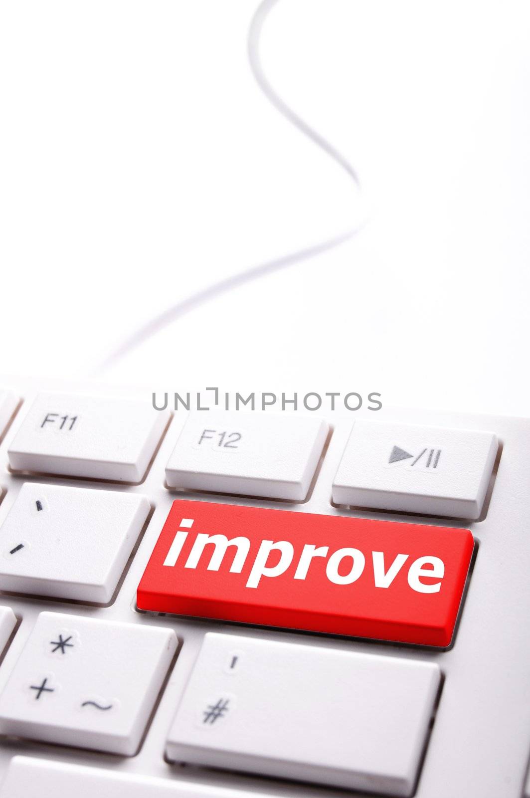 improve or improvement business concept with key on keyboard