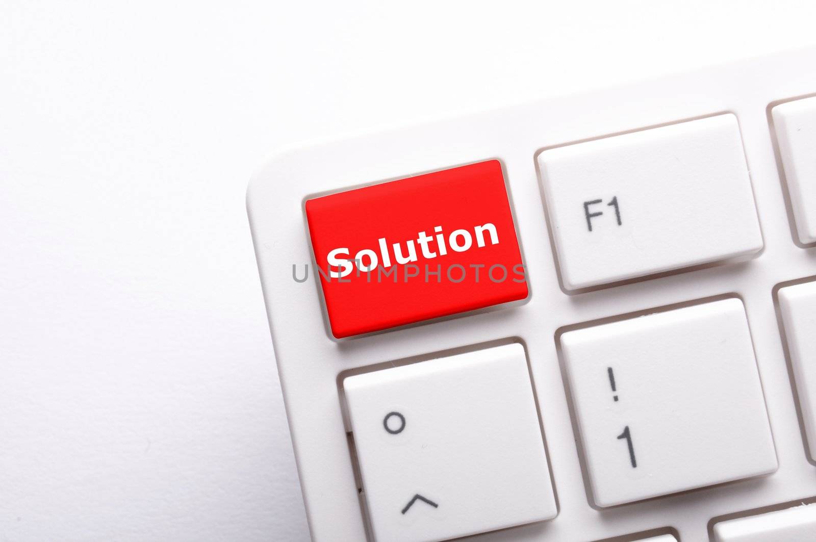 business solutions or problem concept with word on computer keyboard