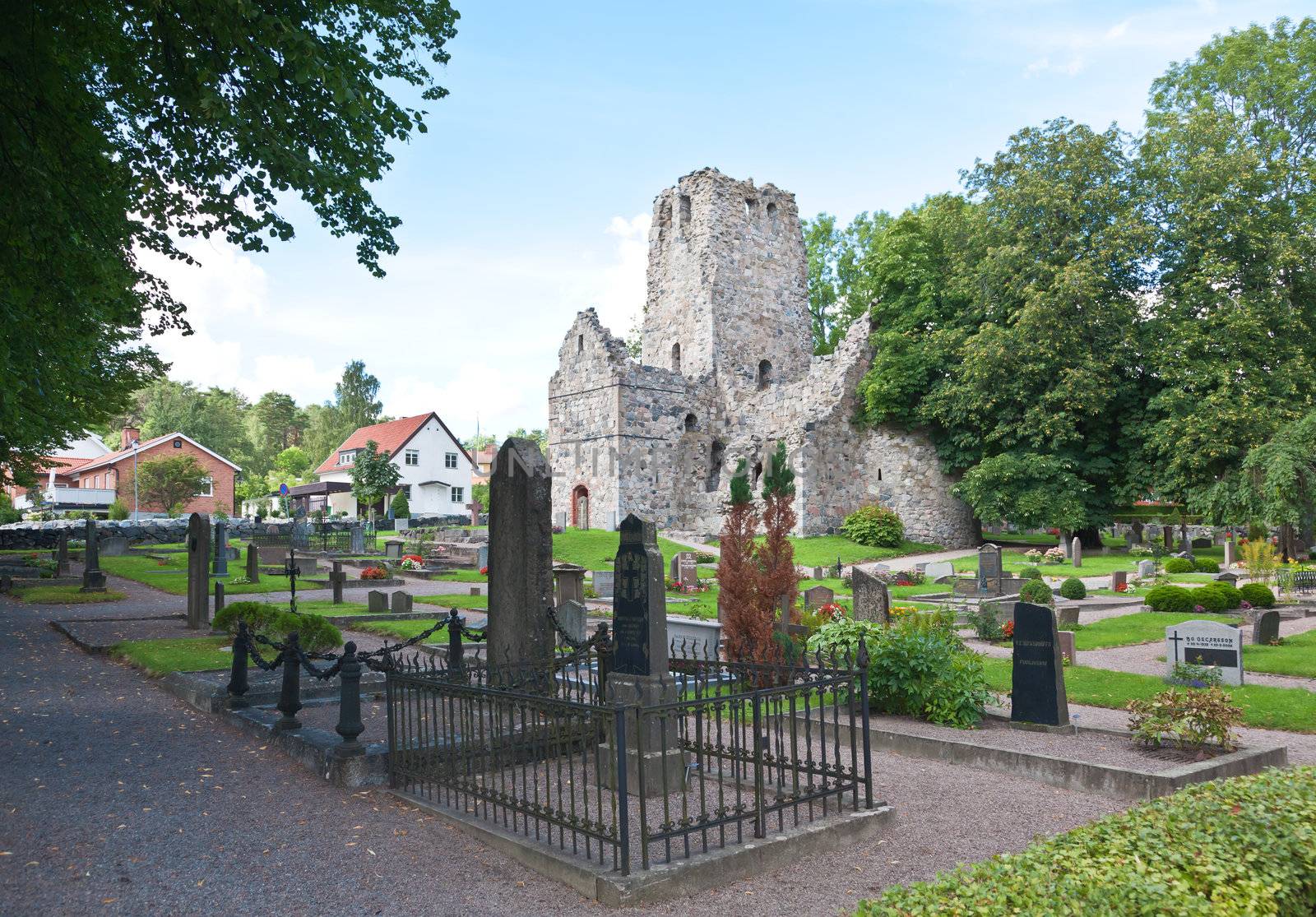 a viking church remain near uppsala in Sweden 