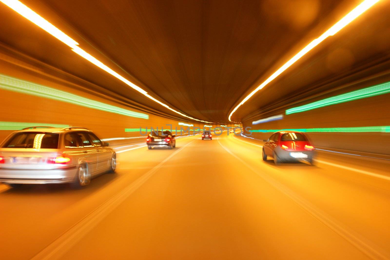 tunnel car motion blur night traffic fast