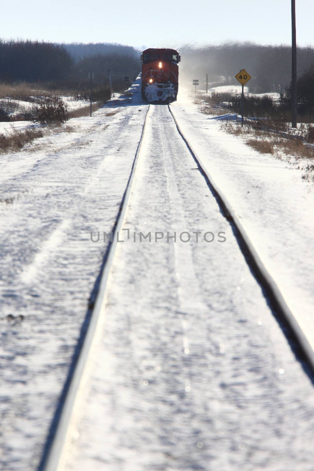 Train in Winter Canada by pictureguy