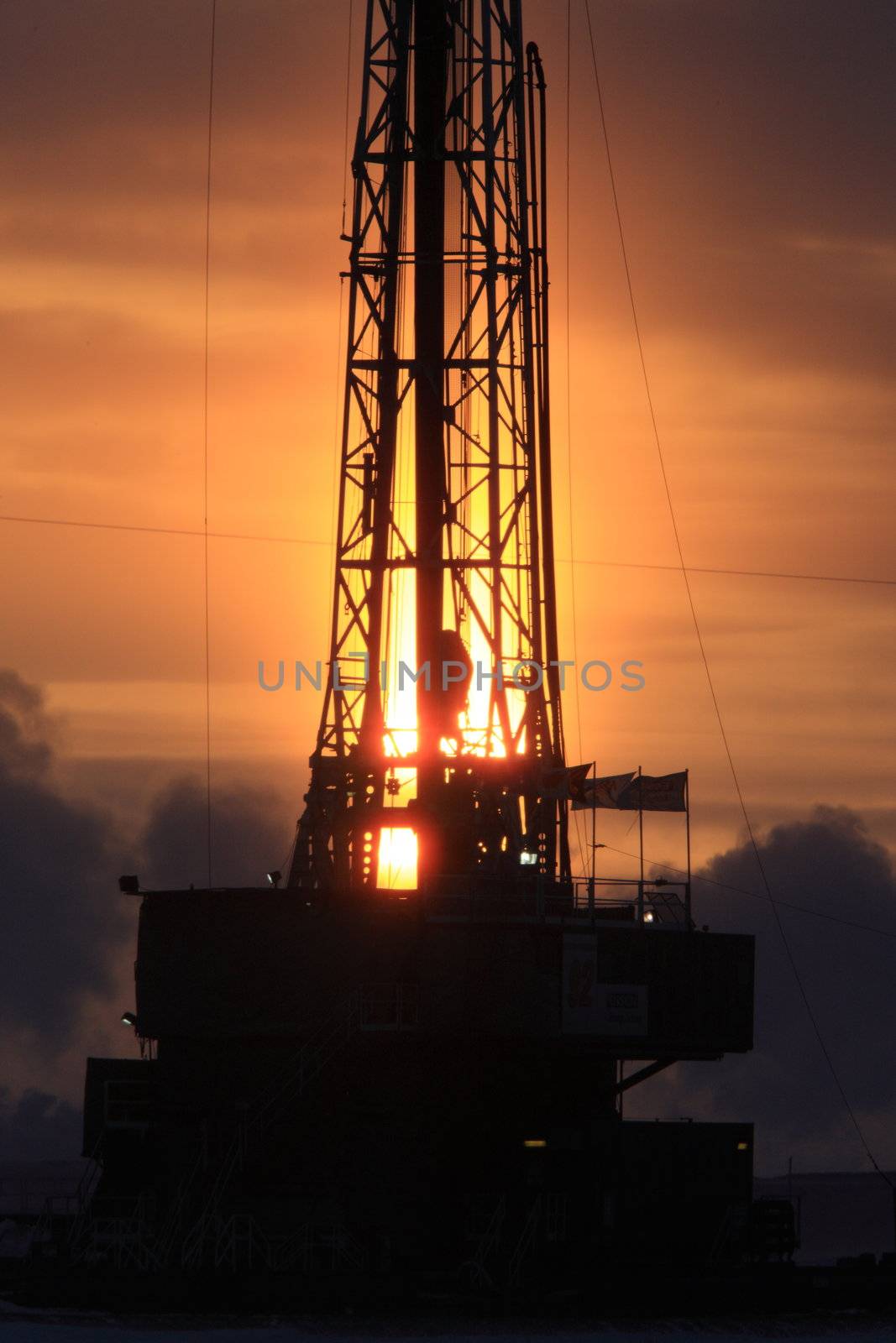 Potash Mine in WInter at Sunset