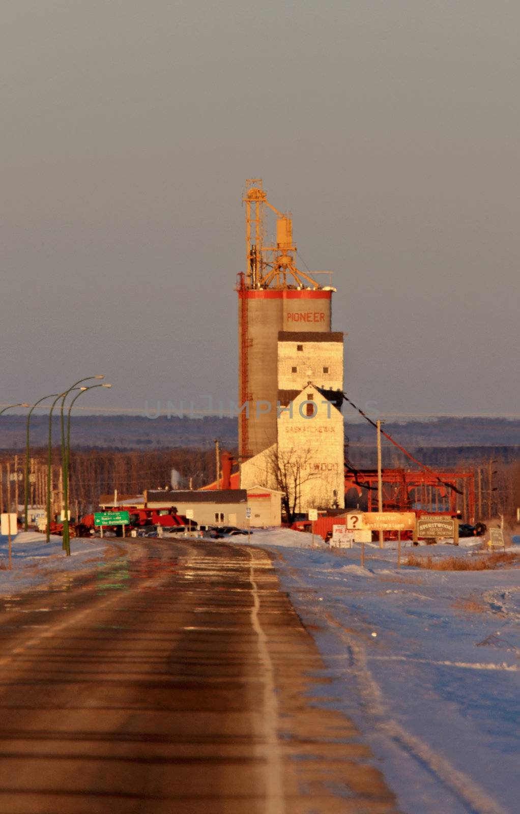 Grain Elevator Saskatchewan in Winter by pictureguy