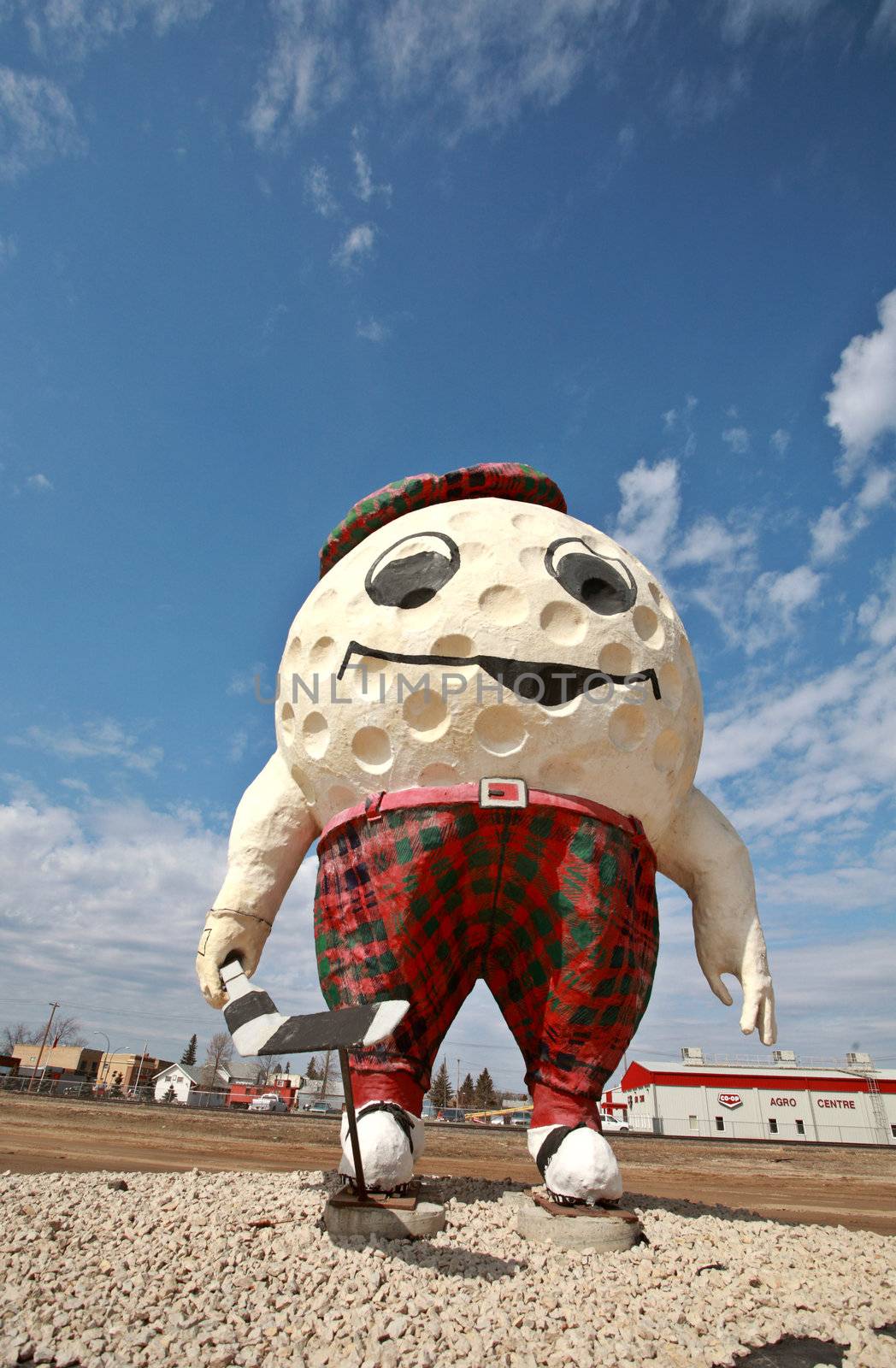 Golf Ball Town Mascot Gilbert Plains Manitoba by pictureguy