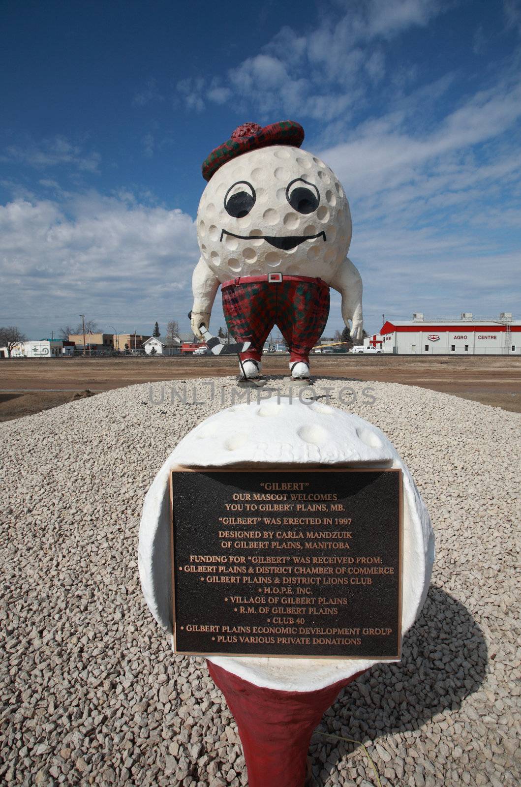 Golf Ball Town Mascot Gilbert Plains Manitoba