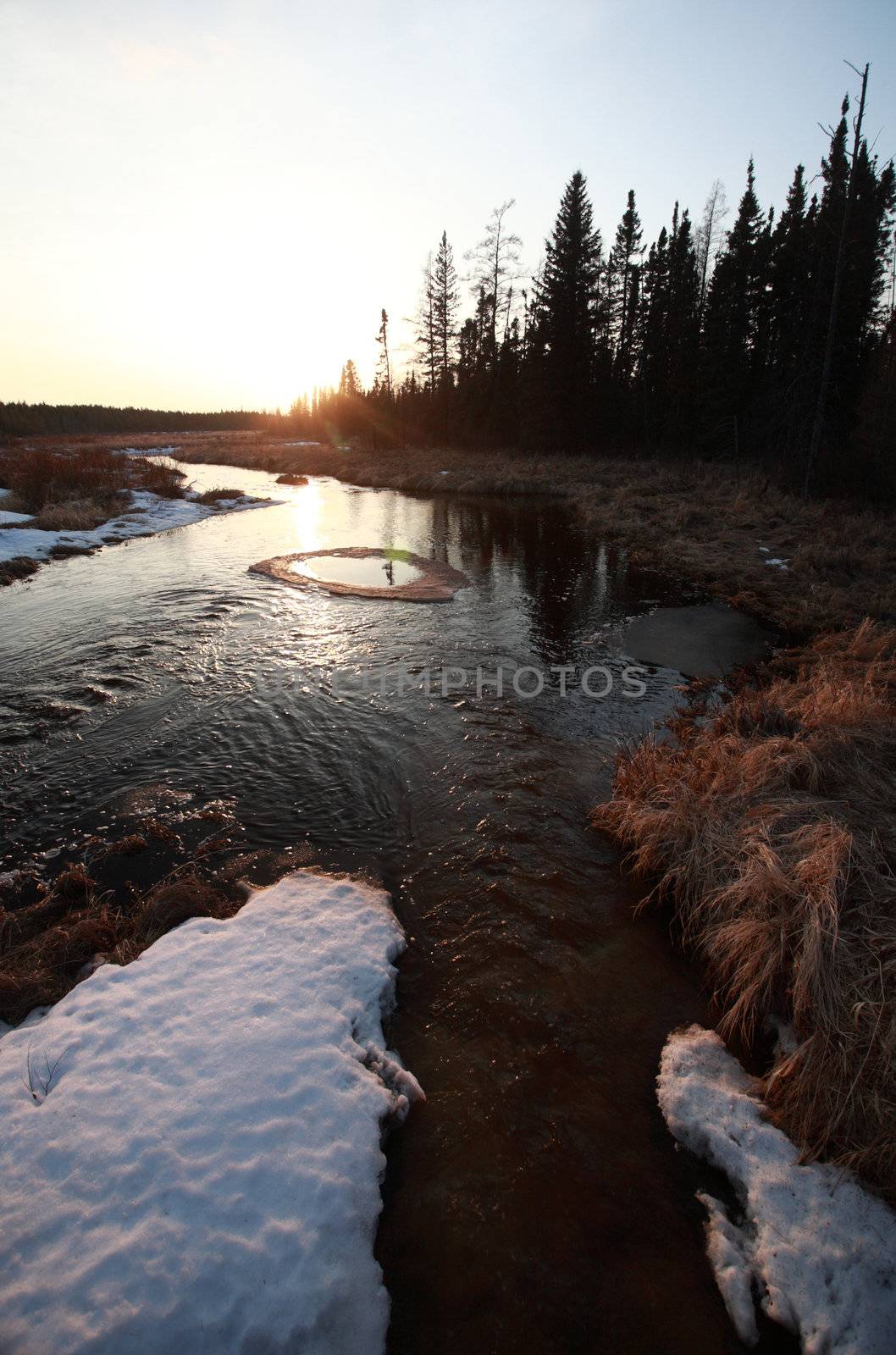 Sunset River Manitoba Canada by pictureguy