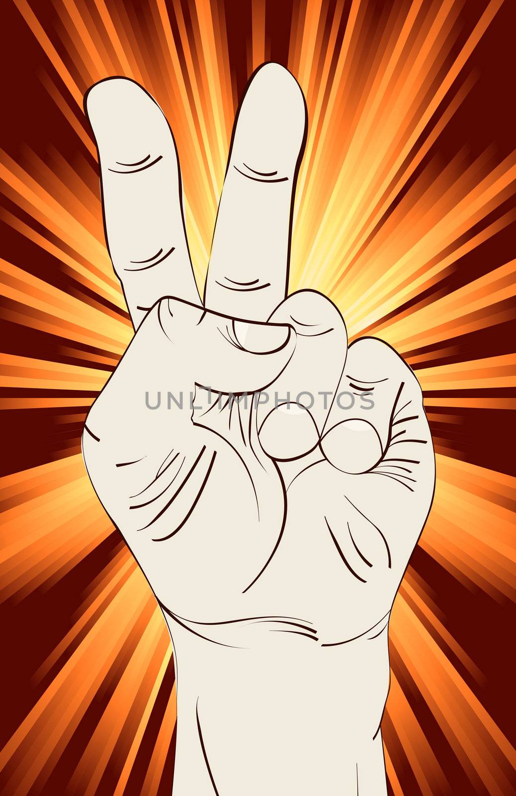 Victory hand sign by Lirch