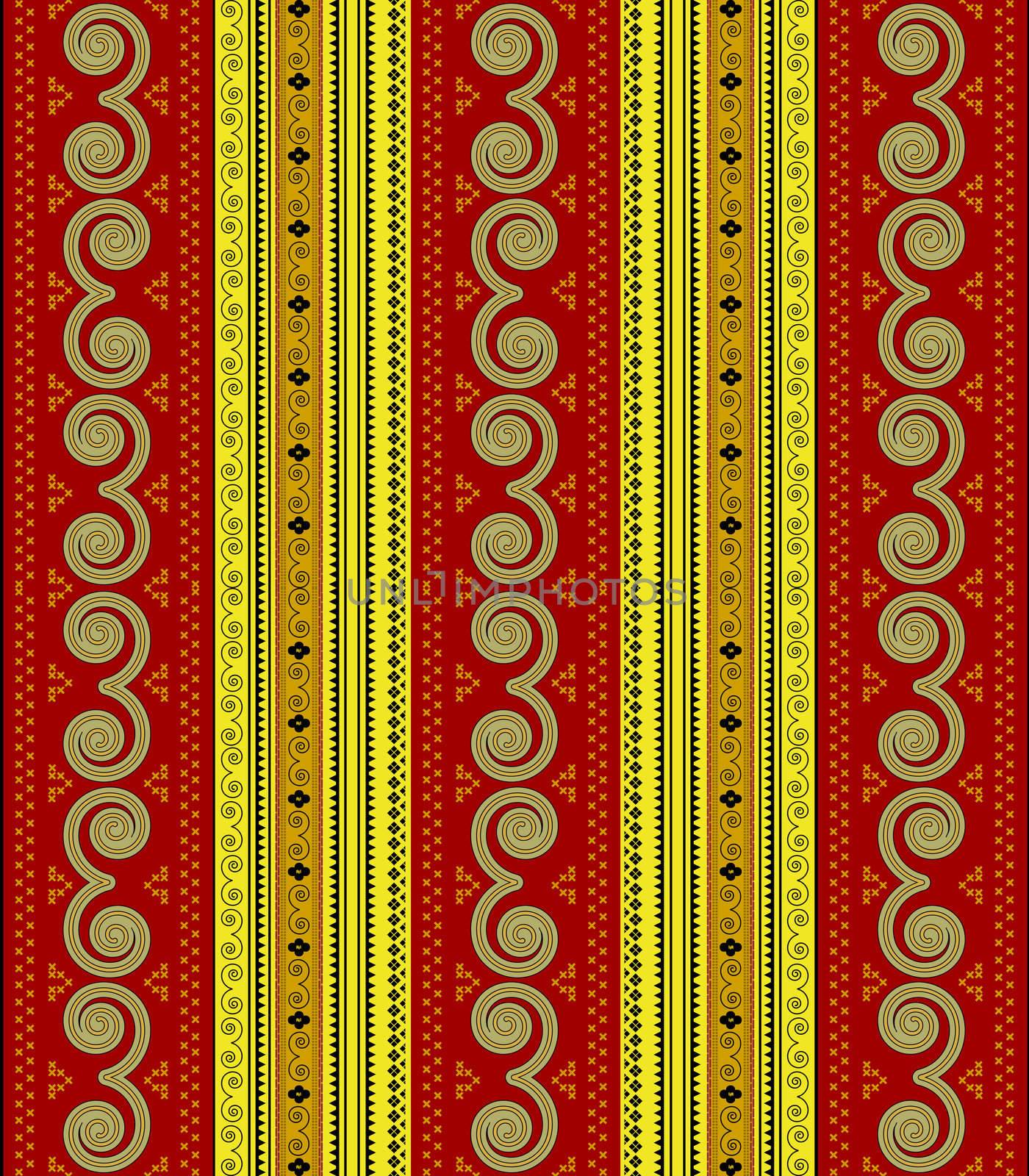Traditional pattern with repeating geometric shapes