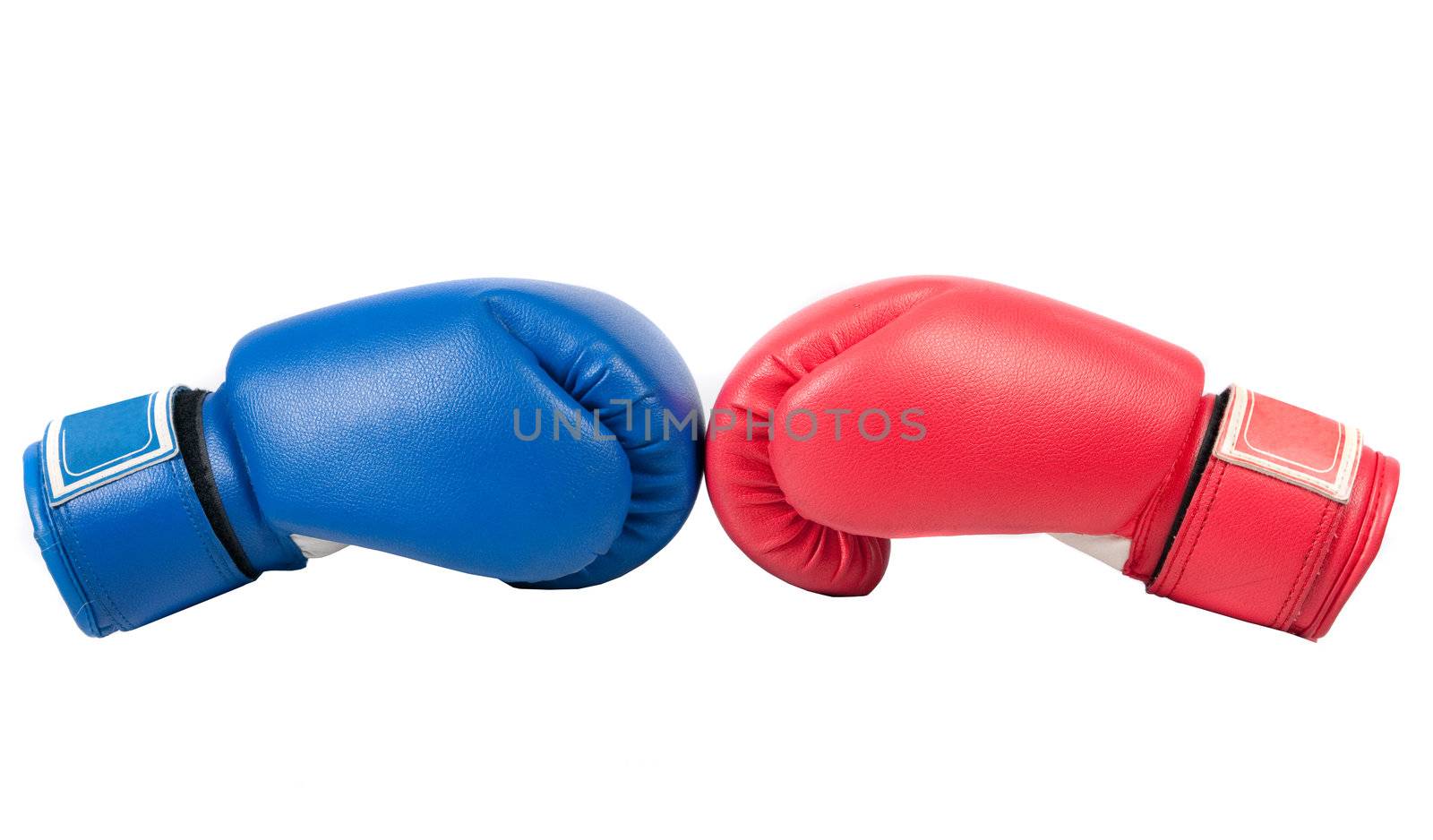 Boxing gloves on a white background close up