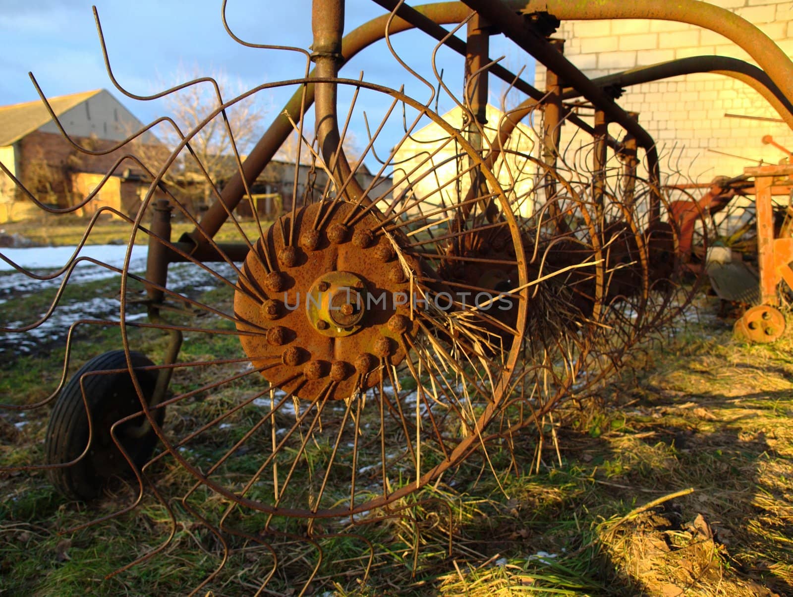 Old, rusty farming machine