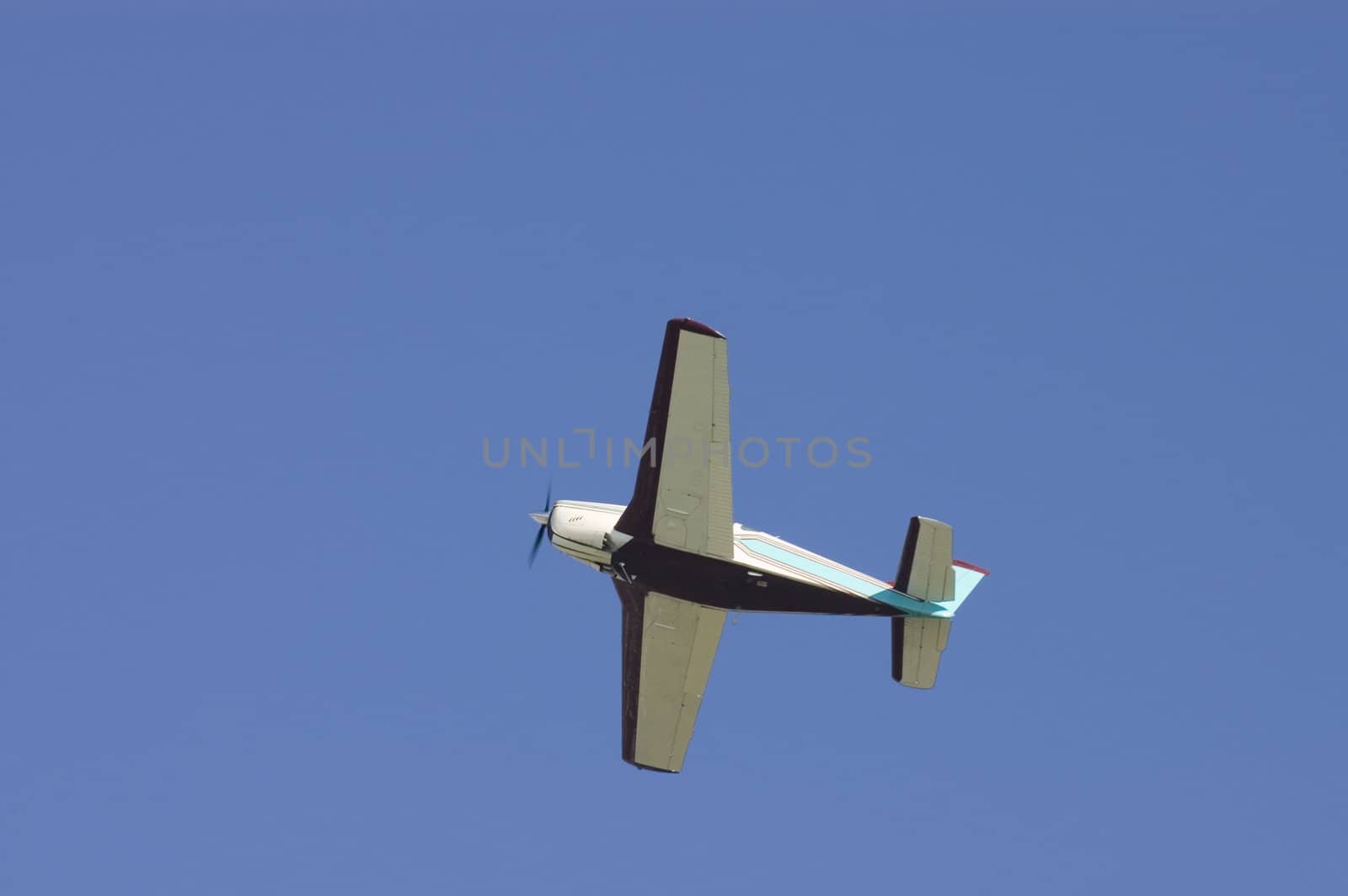 view of a small aircraft with retractable undercarriage after takeoff