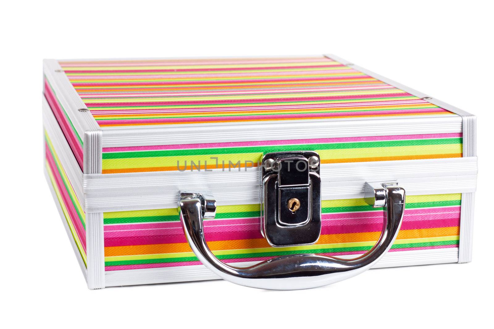 Colorful travel case isolated over white