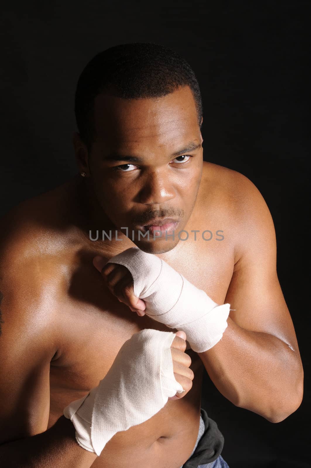 young African American boxer