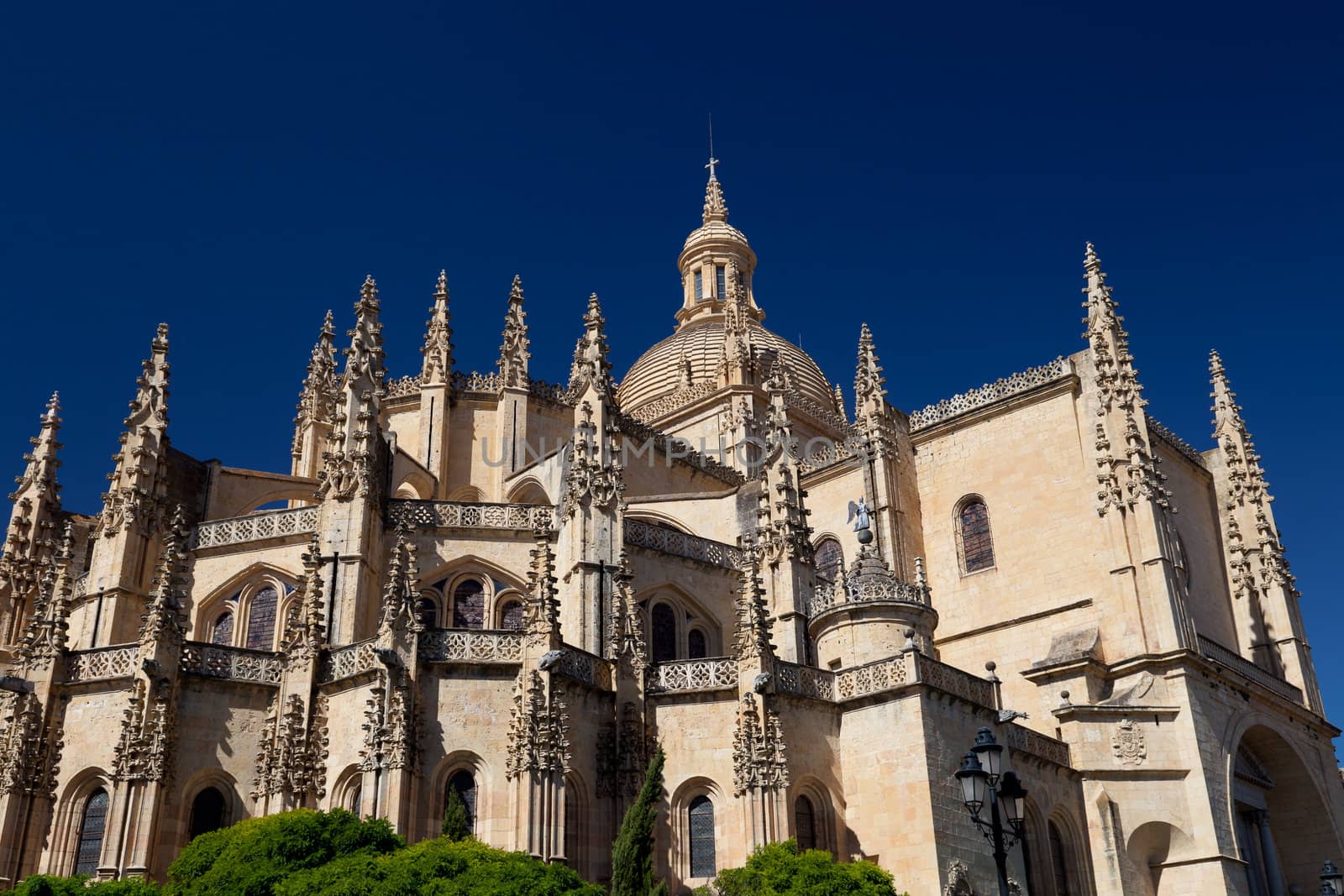 Fantastic cathedral of Gothic style of Segovia's city