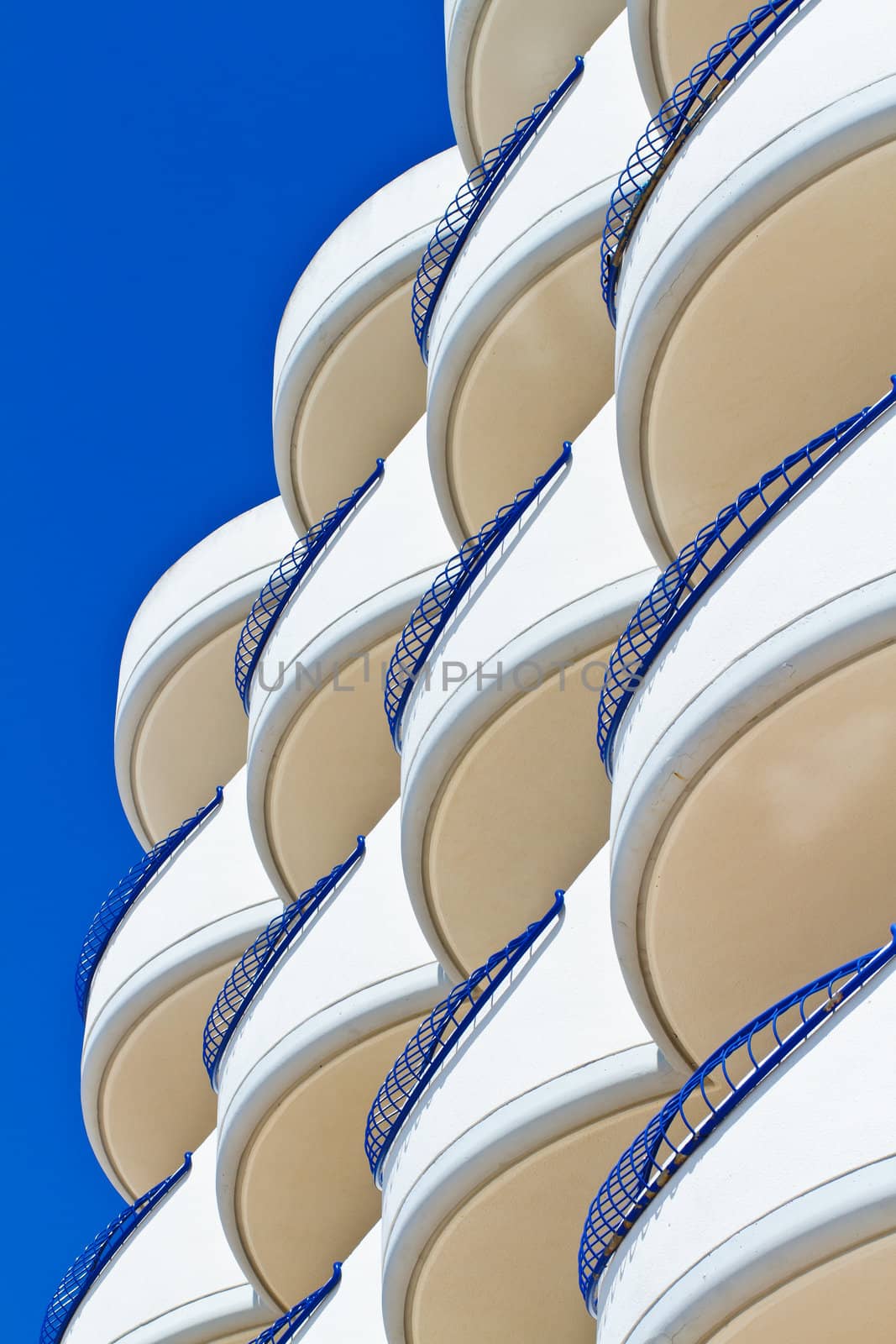 Balconies and facade of building of  the city of Cadiz