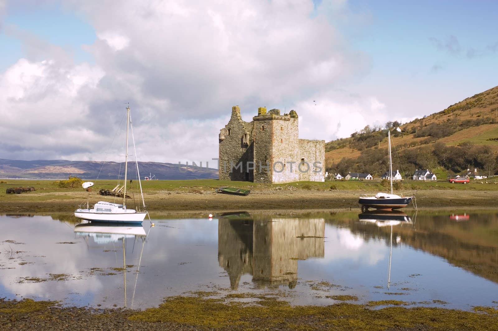 Castle ruins at Lochranza on the isle of Arran in Scotland