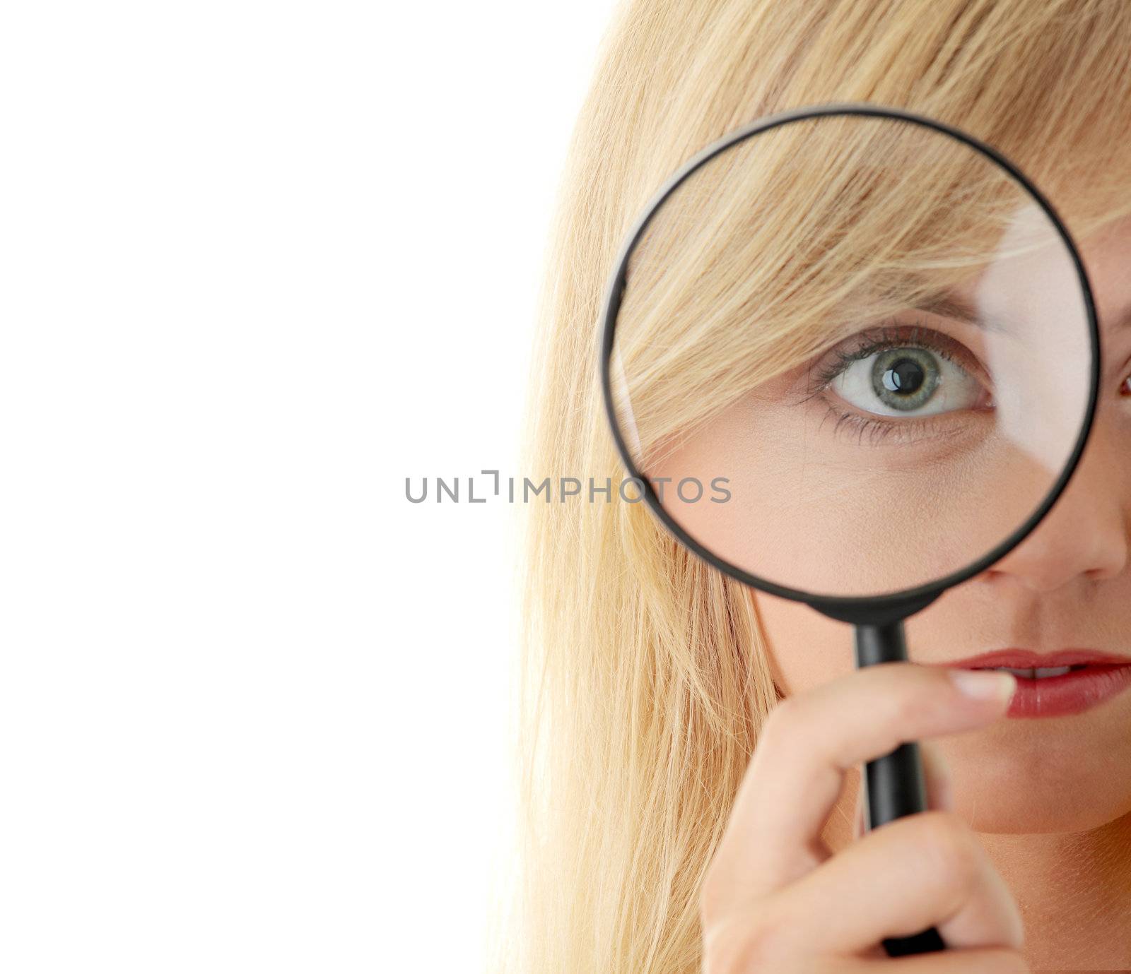 Teen girl with magnifier by BDS