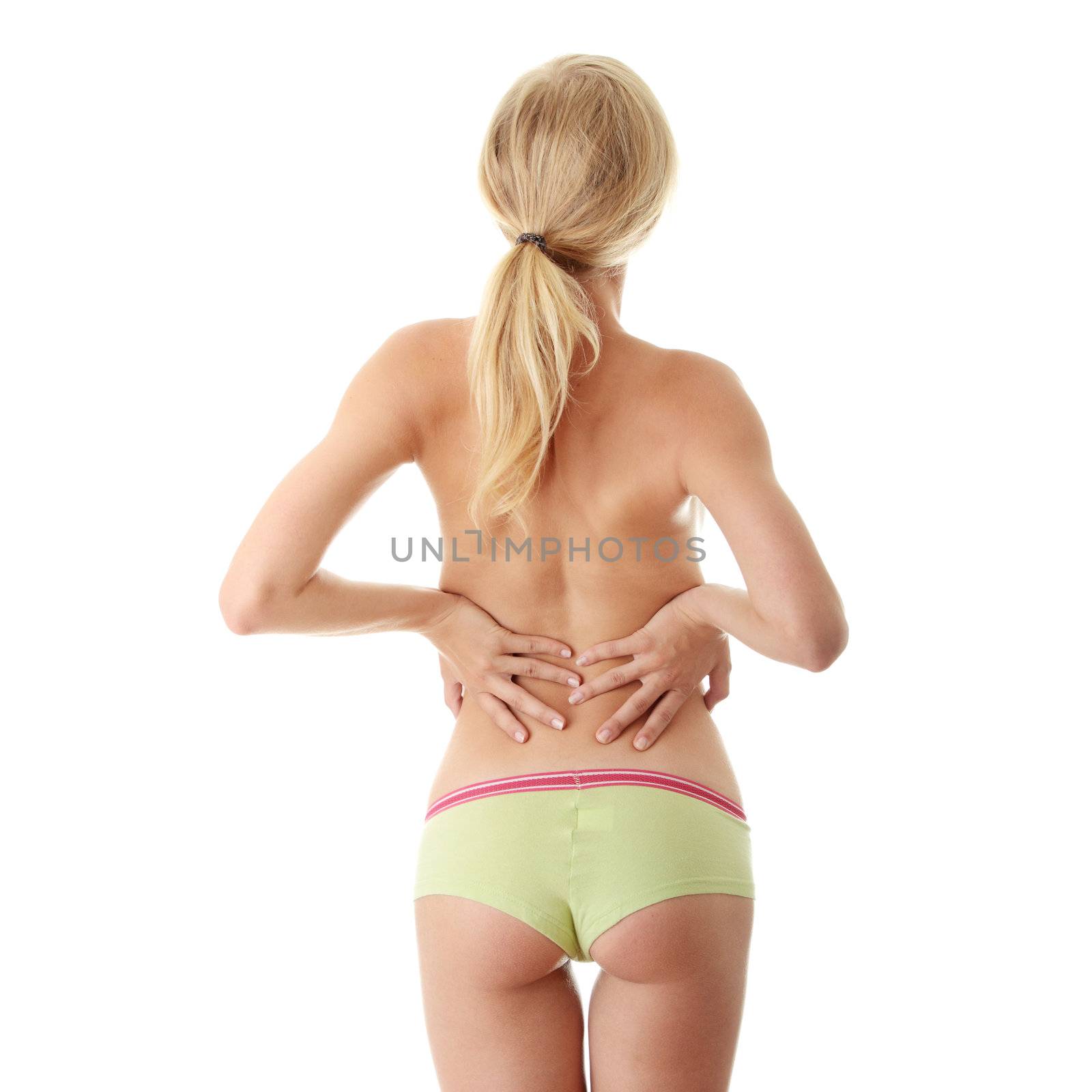 Back pain concept isoalted on white