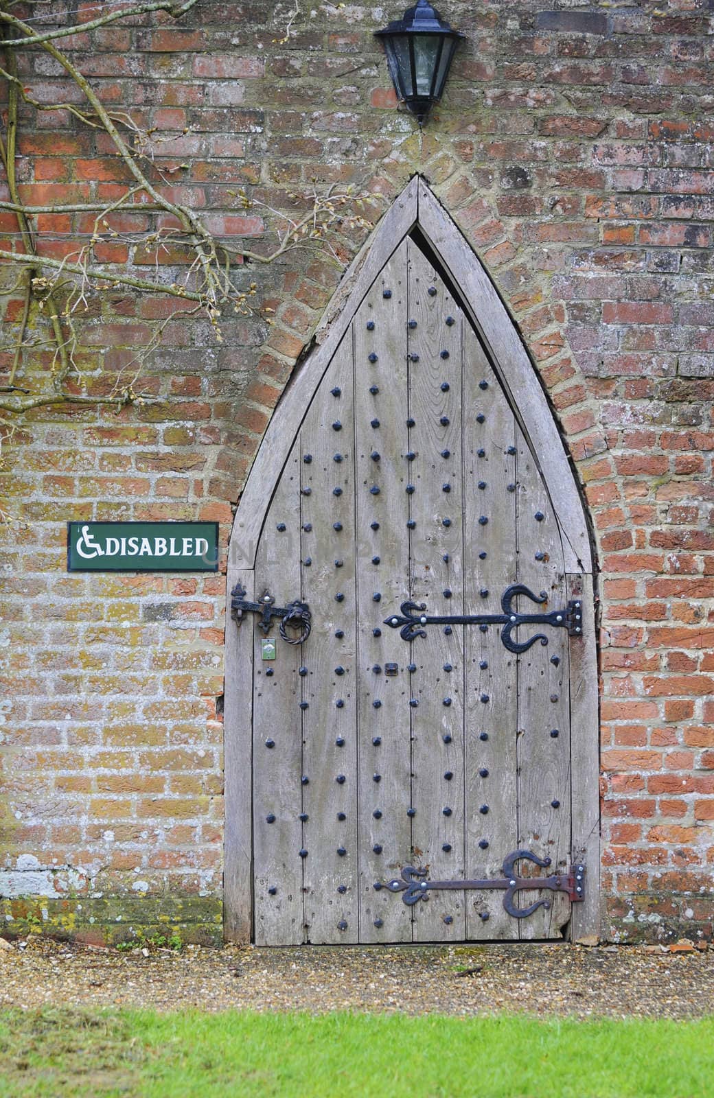 British Castle door to bathroom