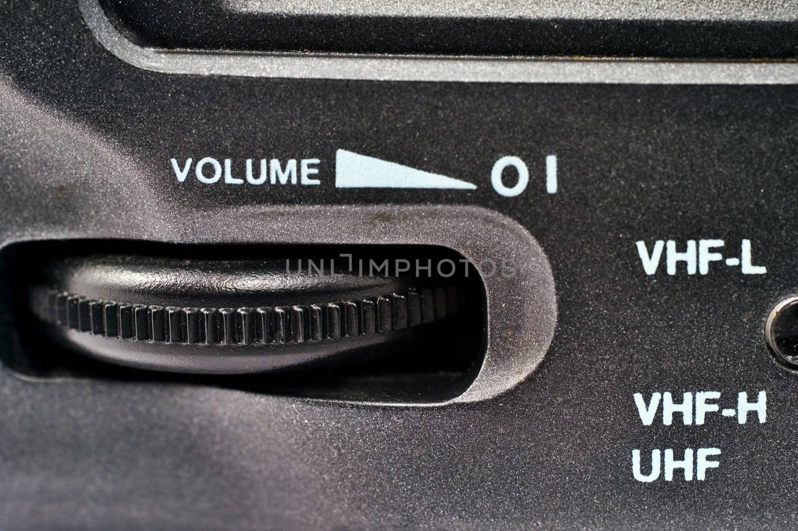 Close-up of an old tv set volume control wheel/knob