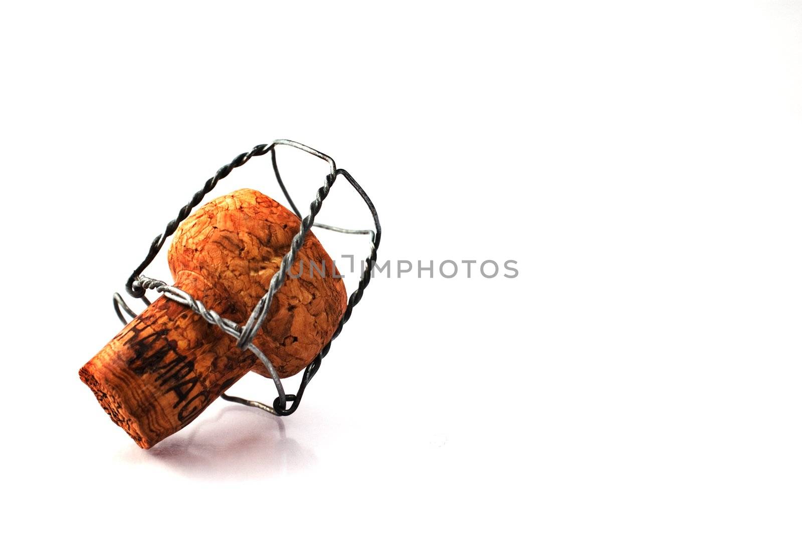 Champagne cork isolated on white