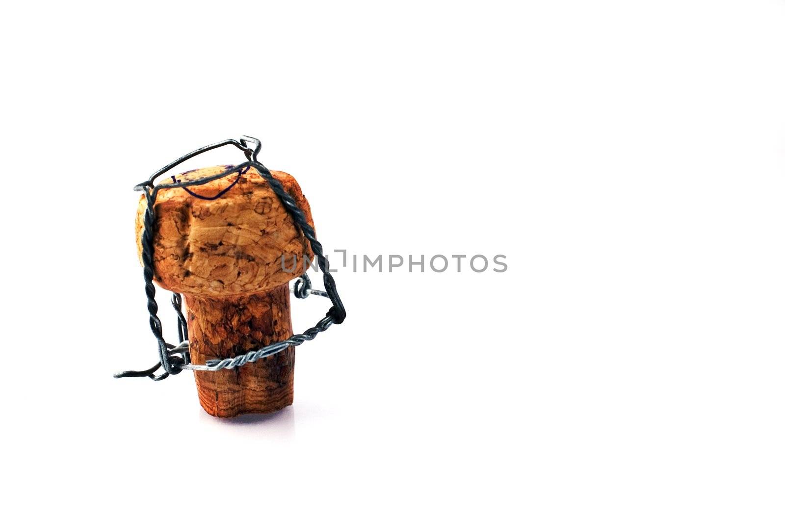 Champagne cork isolated on white