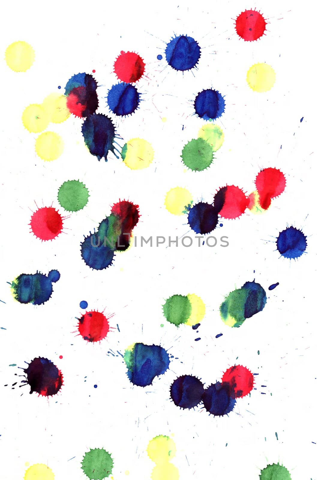 Paper with colorful ink drops