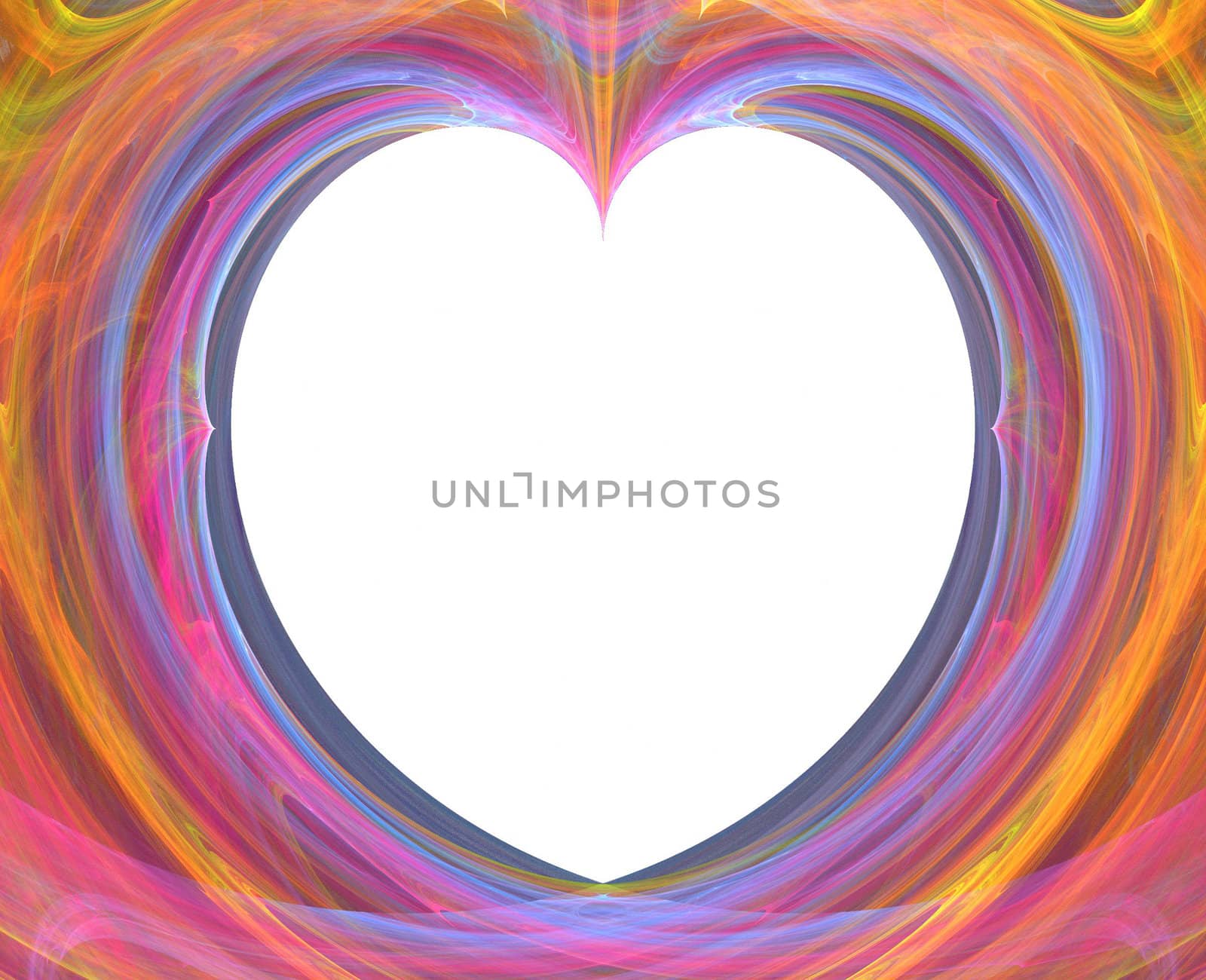 abstract heart - shaped flame on the white background