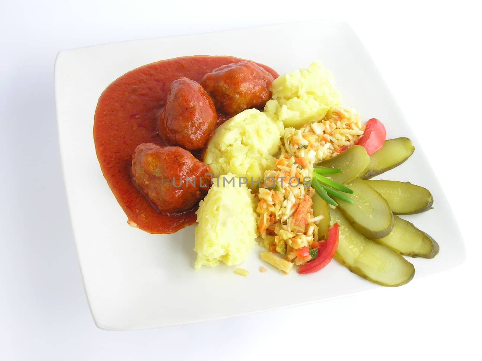 beef collops with tomato sauce and vegetable by RAIMA