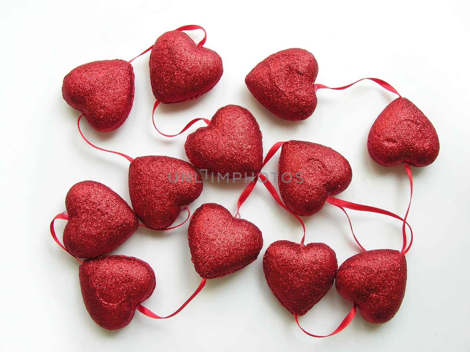 red hearts for Valentine's Day