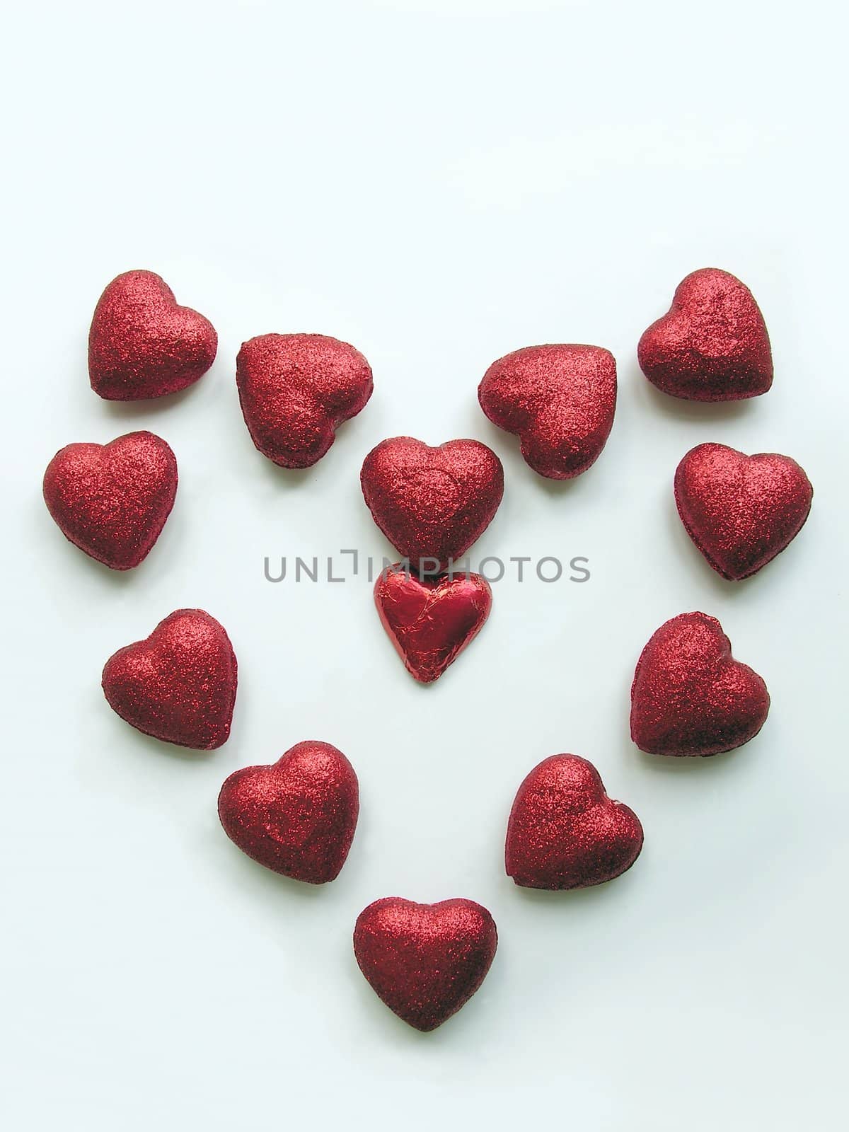 red hearts for Valentine's Day by RAIMA