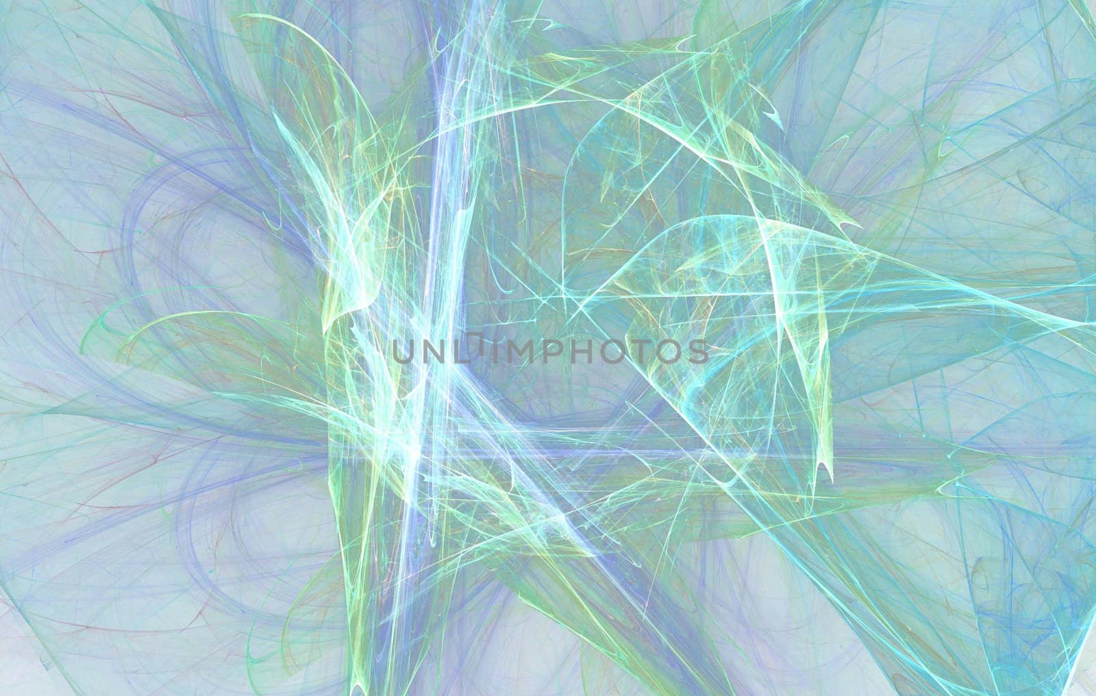 abstract blue green flame on the white background