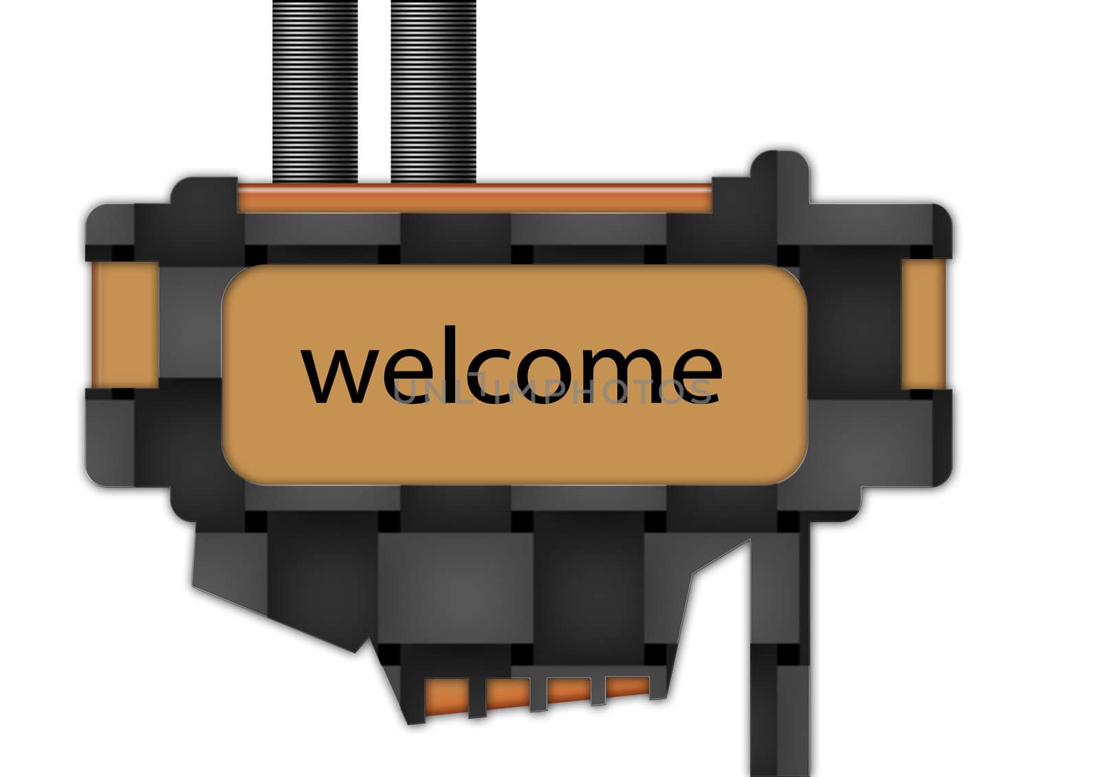 sign spelling the word "welcome"