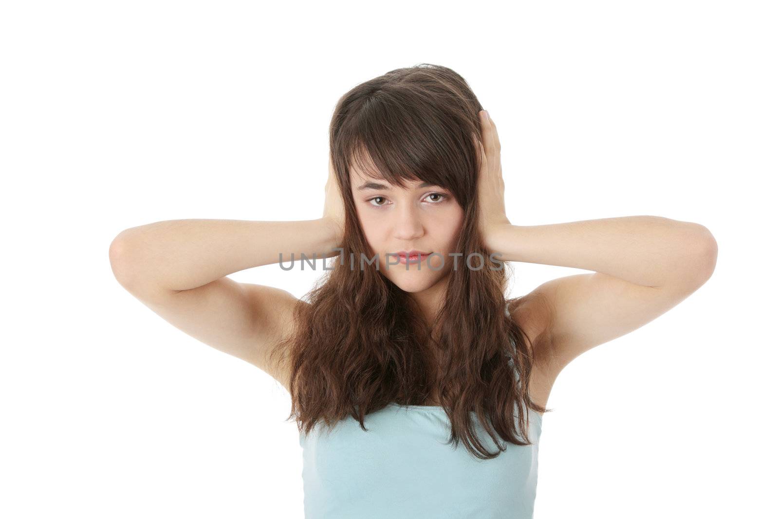 Hear no evil , isolated on white background