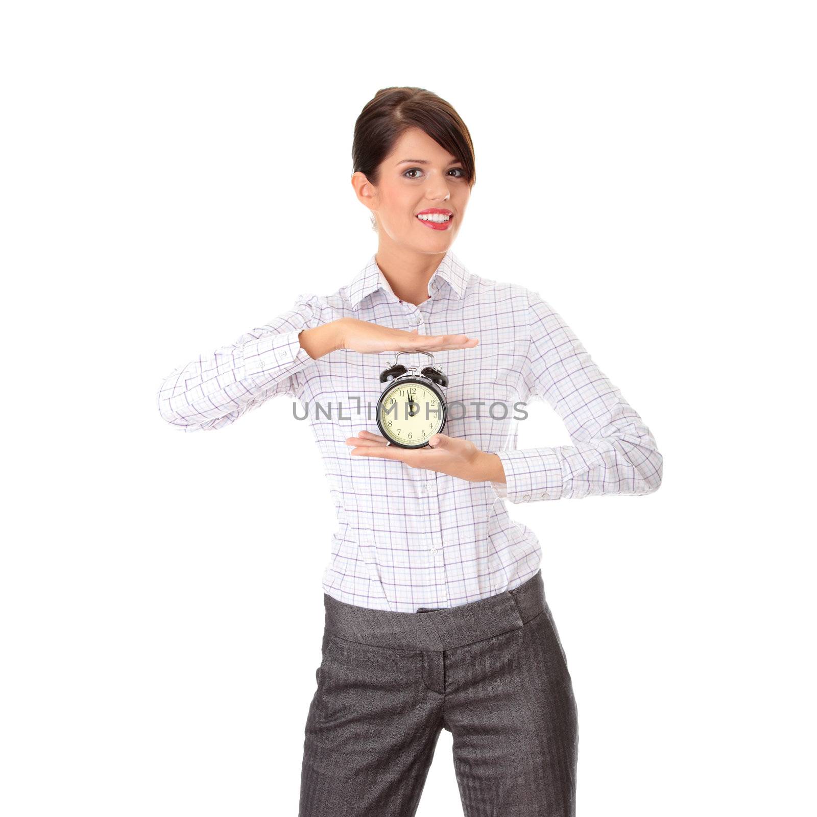 Business woman with alarm clock by BDS