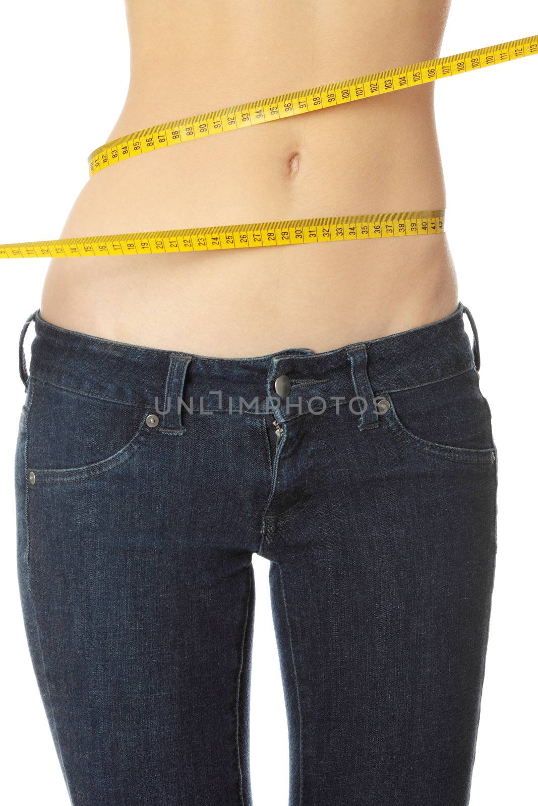 Woman measuring her waist by BDS