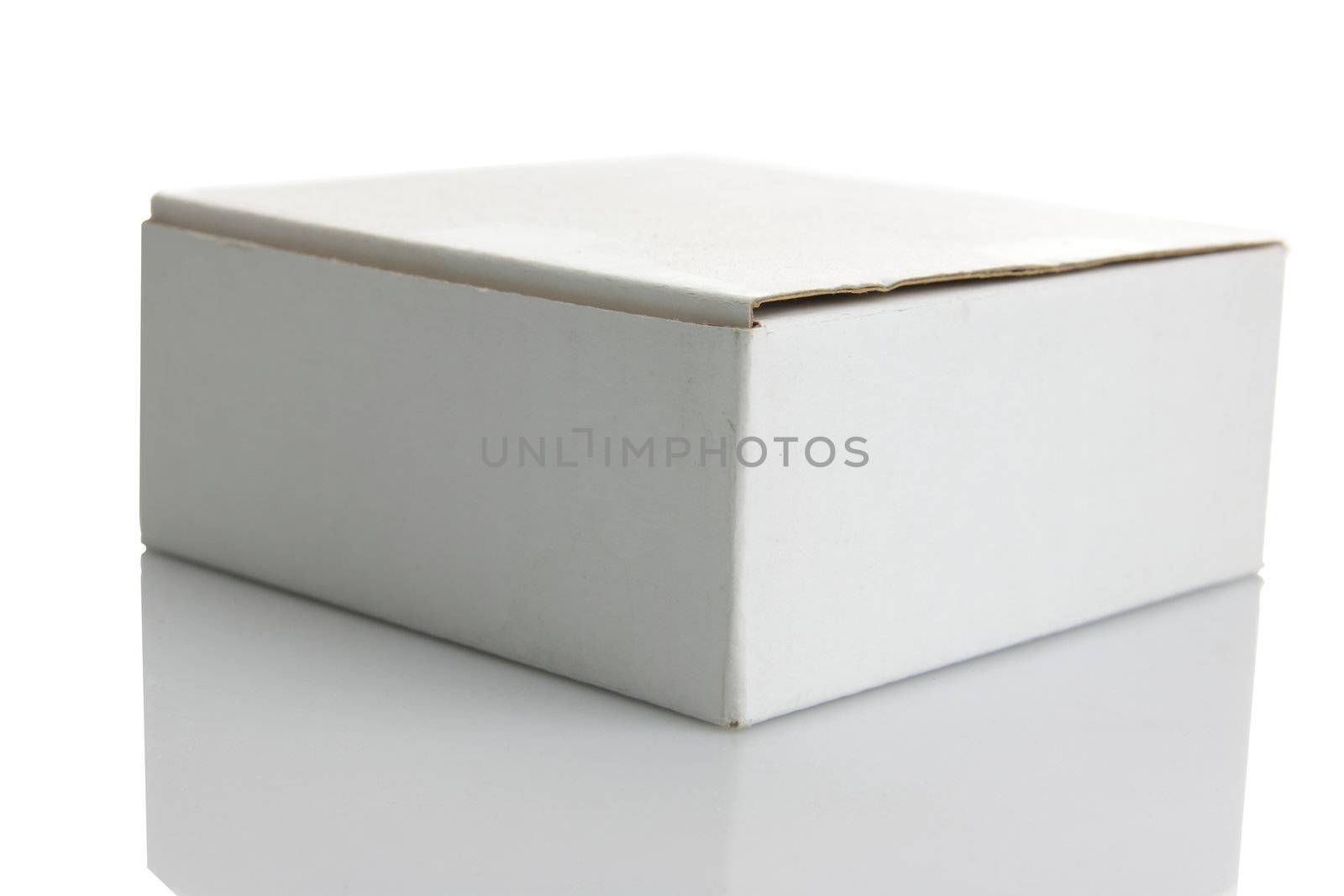 White carton box isolated on white background